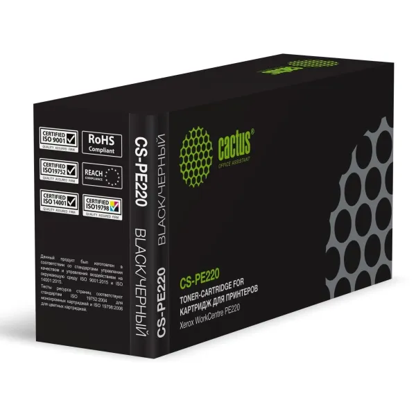 Тонер-картридж Cactus CS-PE220 013R00621 (черный; 3000стр; WorkCentre PE220)