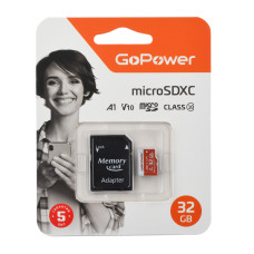 Карта памяти microSDXC 32Гб GoPower (80Мб/с) [00-00025679]