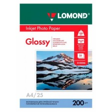 Фотобумага Lomond 0102046 (A4, 200г/м2, для струйной печати, односторонняя, глянцевая, 25л)