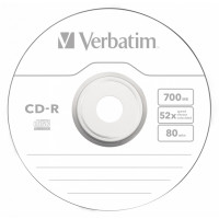 Диск CD-R Verbatim (0.68359375Гб, 52x, cake box, 10) [43437]