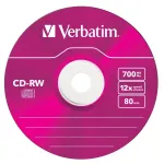 Диск CD-RW Verbatim (0.68359375Гб, 12x, slim case, 5)