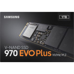 Жесткий диск SSD 1Тб Samsung 970 EVO Plus (2280, 3500/3300 Мб/с, 550000 IOPS, PCI-E, 1024Мб, для ноутбука и настольного компьютера)