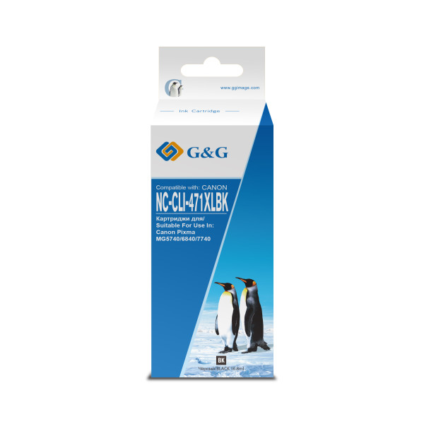 Картридж G&G NC-CLI-471XLBK (фото черный; 10,8стр; TS5040, MG5740, MG6840, MG7740)