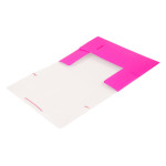 Папка на резинке Бюрократ Double Neon DNE510PINK (A4, пластик, толщина пластика 0,5мм, ширина корешка 30мм, розовый)
