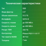 Жесткий диск SSD 512Гб Digma (2.5