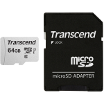 Карта памяти microSDXC 64Гб Transcend (Class 10, 100Мб/с, UHS-I U1, адаптер на SD)