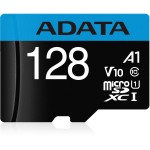 Карта памяти microSDXC 128Гб ADATA (Class 10, 100Мб/с, UHS-I U1, адаптер на SD)