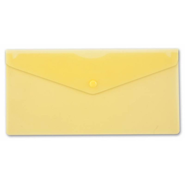 Конверт на кнопке Бюрократ -PK805AYEL (пластик, толщина пластика 0,18мм, желтый)
