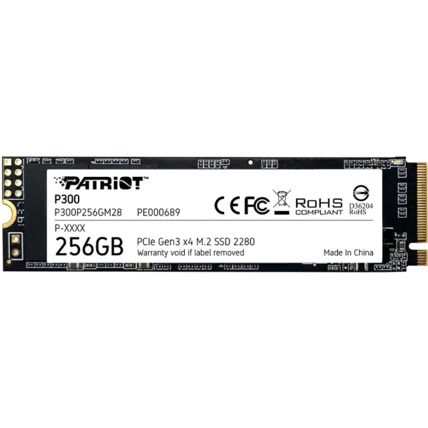 Жесткий диск SSD 256Гб Patriot Memory (2280, 1700/1100 Мб/с, 260000 IOPS, PCI-E, для ноутбука и настольного компьютера)