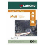 Фотобумага Lomond 0102039 (A4, 130г/м2, для струйной печати, двусторонняя, матовая, 25л)