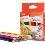 Карандаши Deli ColoRun (тополь, трехгранный, 12 цветов, коробка европодвес)