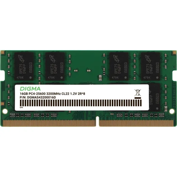 Память SO-DIMM DDR4 16Гб 3200МГц Digma (25600Мб/с, CL22, 260-pin)