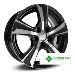 Скад Крит R14/5.5J PCD 5x100 ET 38 ЦО 57,1 черный с полированной лицевой поверхностью