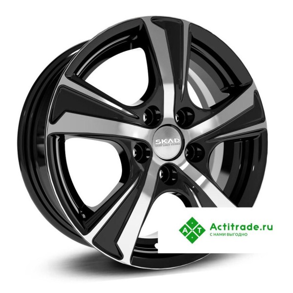 Скад Крит R14/5.5J PCD 5x100 ET 38 ЦО 57,1 черный с полированной лицевой поверхностью