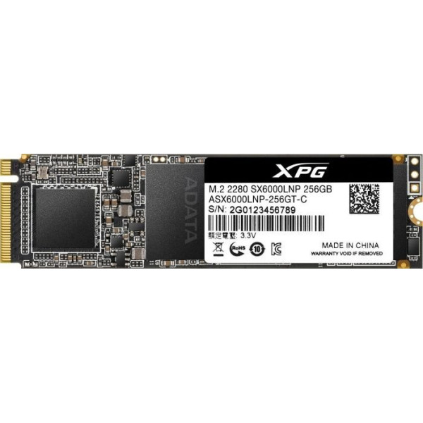 Жесткий диск SSD 256Гб ADATA SX6000 Lite (2280, 1800/900 Мб/с, 170000 IOPS, PCI-E X4, для ноутбука и настольного компьютера)