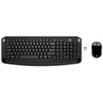 Клавиатура и мышь HP и 3ML04AA Wireless Keyboard and Mouse 300 Black USB (радиоканал, классическая мембранная, 114кл, светодиодная, кнопок 3, 1600dpi)