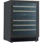 Винный шкаф с открытой панелью Hyundai HBWC 0861 DU (G, 1-камерный, объем 129:129л, 59.5x82x57см, черный)