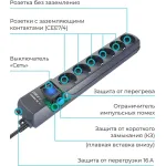 Сетевой фильтр ZIS Pilot S-Max 10M (10м, 6xEURO, 3,5кВт)