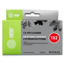 Чернильный картридж Cactus CS-PFI102MBK (черный матовый; 130стр; iPF500, iPF600, iPF700, MFP M40, iPF765, LP17, LP24)