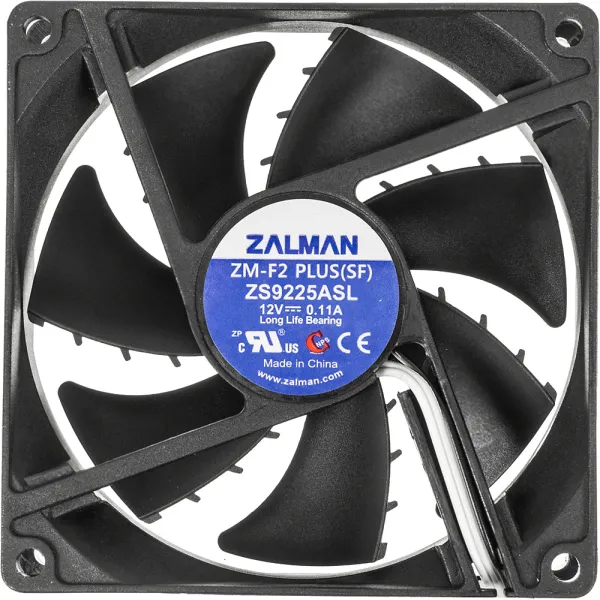 Кулер для корпуса Zalman ZM-F2 PLUS(SF) (23дБ, 92x92x25мм, 3-pin)
