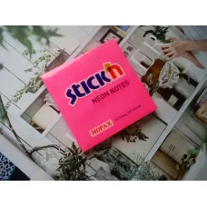 Блок самоклеящийся Hopax 21165 (бумага, малиновый, 76x76мм, 100листов, 70г/м2) [21165]