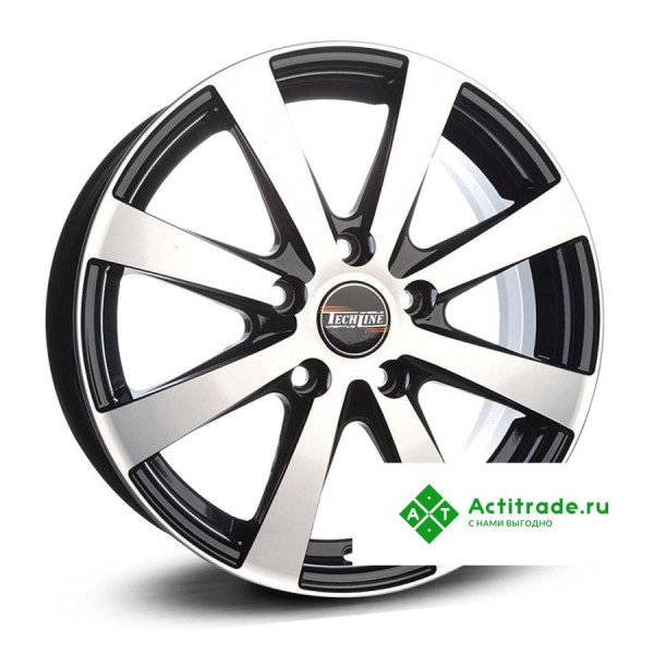 Tech Line 634 R16/6J PCD 4x100 ET 45 ЦО 60,1 черный с полированной лицевой поверхностью