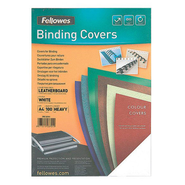 Обложка Fellowes FS-53701 (A4, 250г/м2, белый, 100шт, картон)