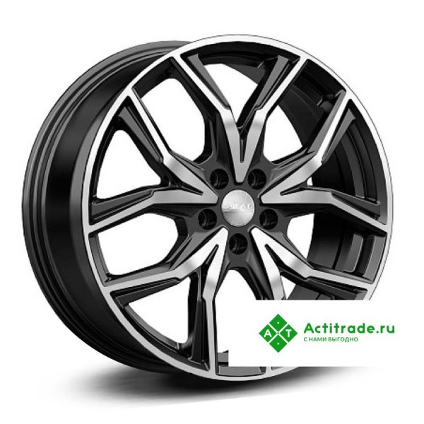 Скад Арика R19/8J PCD 5x114,3 ET 35 ЦО 60,1 черный матовый с полированной лицевой поверхностью
