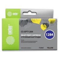 Чернильный картридж Cactus CS-EPT1284 (желтый; 7стр; Stylus S22, S125, SX420, SX425, Office BX305) [CS-EPT1284]
