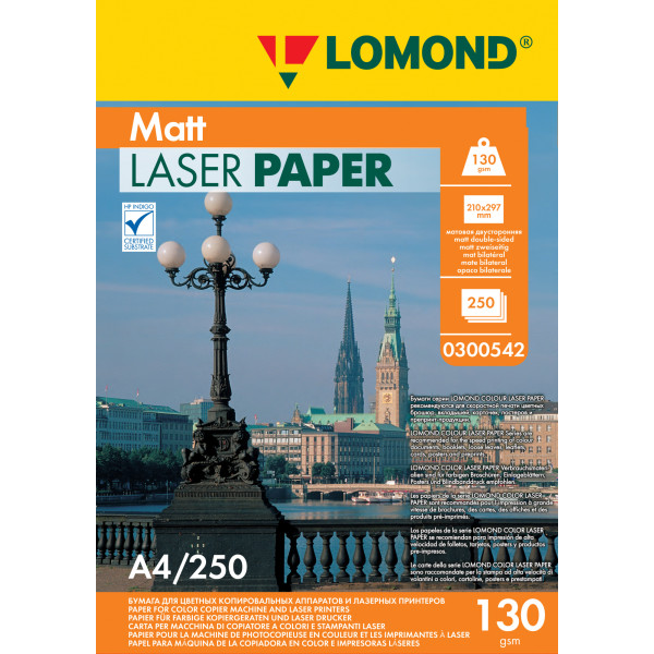 Бумага Lomond 0300542 (A4, 130г/м2, для лазерной печати, двусторонняя, матовая, 250л)