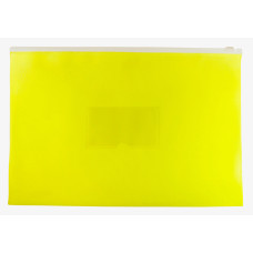 Папка на молнии ZIP Бюрократ Double Neon DNEBPM4AYEL (A4+, полипропилен, толщина пластика 0,15мм, молния белый) [DNEBPM4AYEL]