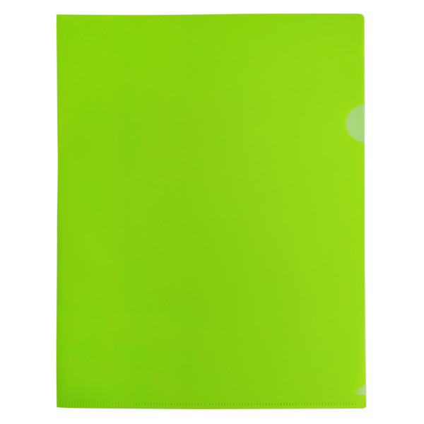 Папка-уголок Бюрократ Double Neon DNECLETT (A4, пластик, толщина пластика 0,18мм, салатовый)
