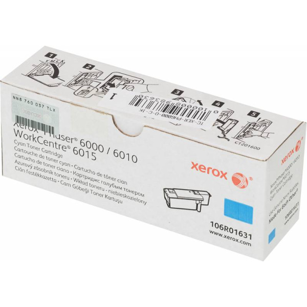 Тонер-картридж Xerox 106R01631 (голубой; 1000стр; XEROX Phaser 6000, 6010, WC 6015)