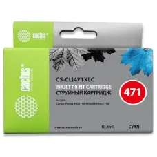 Чернильный картридж Cactus CS-CLI471XLC (голубой; 10,8стр; TS5040, MG5740, MG6840, MG7740) [CS-CLI471XLC]