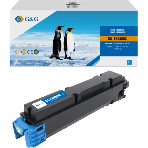 Тонер-картридж G&G GG-TK5380C (голубой; 10000стр; ECOSYS PA4000cx, MA4000cifx)