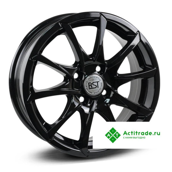RST R035 R15/6J PCD 4x100 ET 46 ЦО 54,1 черный глянцевый