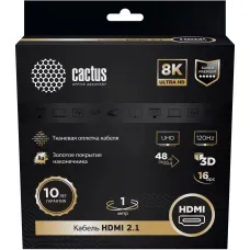 Кабель аудио-видео Cactus (HDMI (m), HDMI (m), 1м) [CS-HDMI.2.1-1]