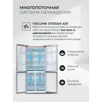 Холодильник Lex LCD450GlGID (No Frost, A+, 3-камерный, Side by Side, инверторный компрессор, золотистый)