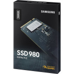 Жесткий диск SSD 500Гб Samsung 980 (M.2, 3100/2600 Мб/с, 470000 IOPS, PCI-E, для ноутбука и настольного компьютера)