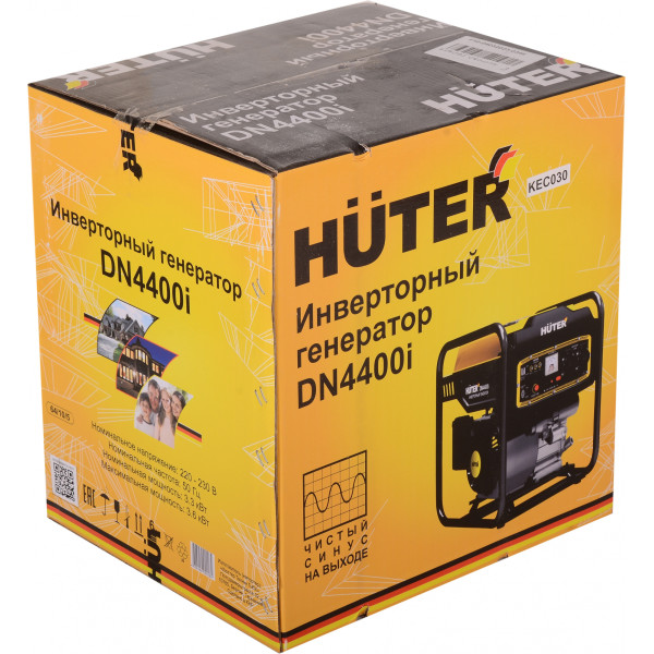 Электрогенератор Huter DN4400I (бензиновый, однофазный, пуск ручной, 3,6/3,3кВт, непр.работа 7ч)