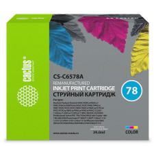 Чернильный картридж Cactus HP 78 CS-C6578A (оригинальный номер: №78; многоцветный; 39стр; 45мл; DJ 916c, 920, 920c, 920cvr, 920cw, 920cxi, 930, 930c, 930cm, 930p, 932c, 935c, 940, 940c, 940cvr, 940cw, 940cxi, 950, 950c, 952c, 959, 959c, 960, 960c, 960cse,