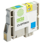Чернильный картридж Cactus CS-EPT0632 (оригинальный номер: T0632; голубой; 10стр; Stylus C67, C87, CX3700, CX4100, CX4700)