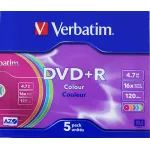 Диск DVD+R Verbatim (4.7Гб, 16x, slim case, 5)