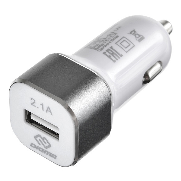 Зарядное устройство DIGMA DGCC-1U-2.1A-WG (2,1А)