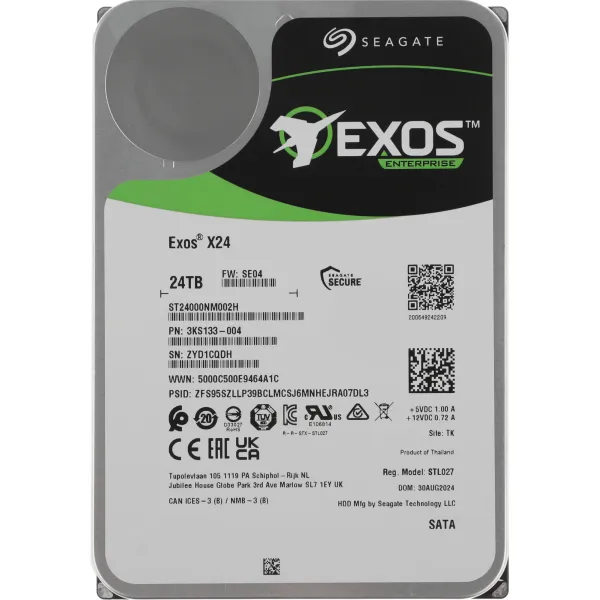 Жесткий диск HDD 24Тб Seagate Exos X24 (3.5