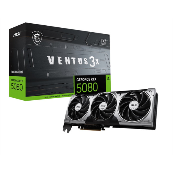 Видеокарта GeForce RTX 5080 2640МГц 16Гб MSI (PCI-E 5.0, GDDR7, 256бит, 1xHDMI, 3xDP)