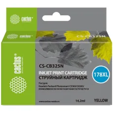 Чернильный картридж Cactus CS-CB325N(CS-CB325) (желтый; 14,6стр; PS B8553, C5383, C6383, D5463) [CS-CB325N(CS-CB325)]