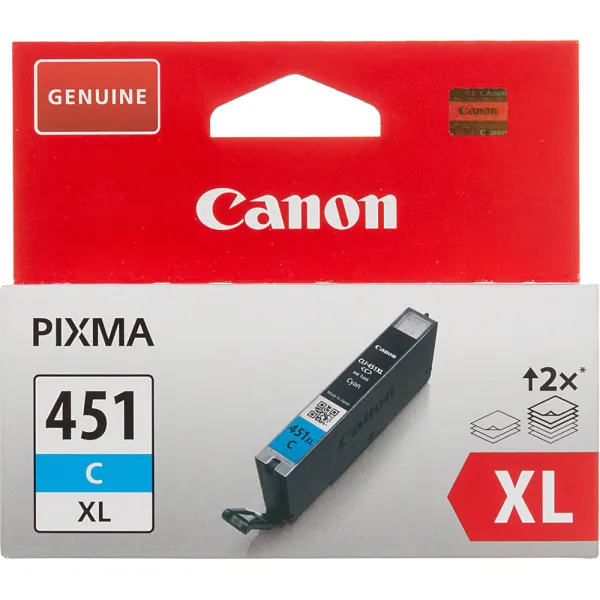 Чернильный картридж Canon CLI-451XLC (голубой; 695стр; 11мл; Pixma iP7240, MG6340, MG5440)
