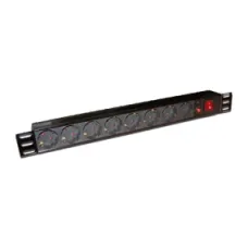 Блок распределения питания LANMASTER TWT-PDU19-10A8P-3.0 (10А, горизонтальное, 8xSchuko, базовые, Schuko, 3м)