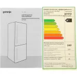 Холодильник Gorenje NRKP61EA2W4 (No Frost, A++, 2-камерный, объем 320:210/110л, белый)